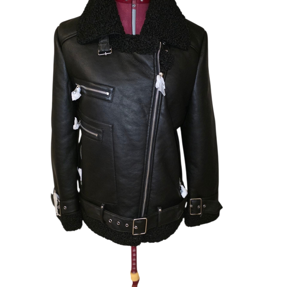 Steve Madden Black Shearling Collar Size S